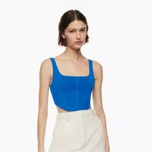 House of Harlow 1960 x Revolve Women's Blue Knit Cropped Corset Top - Size S